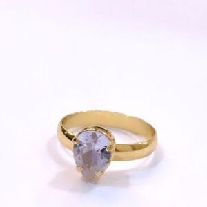 Anel Folheado a ouro 18k Solitário em Gota